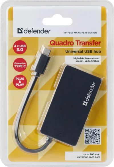 Лот: 12776507. Фото: 1. USB Разветвитель Defender Quadro... USB хабы