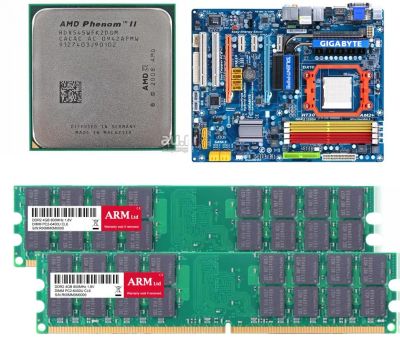Лот: 10439414. Фото: 1. Продам комплект gigabyte ga-ma790... Комплекты запчастей