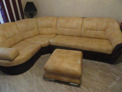 Лот: 2786882. Фото: 1. уголок + кресло + банкетка. Кресла, пуфы
