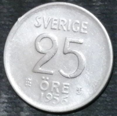 Лот: 15232648. Фото: 1. Швеция. 25 эре. 1925 год. Серебро. Остальные страны