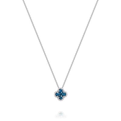 Лот: 23974682. Фото: 1. Колье из белого золота с сапфирами... Колье