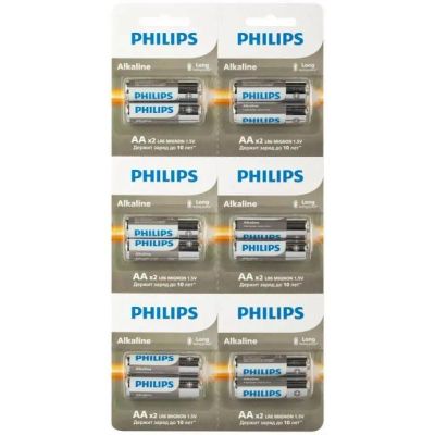 Лот: 25794319. Фото: 1. Батарейка Philips LR06 (2x6) BL... Батарейки, аккумуляторы, элементы питания