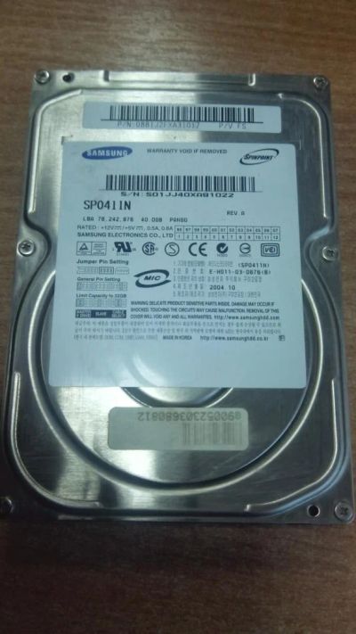 Лот: 4926422. Фото: 1. HDD 40GB IDE Samsung SP0411N. Жёсткие диски