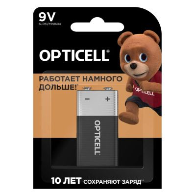 Лот: 25260437. Фото: 1. Батарейка Opticell Basic 9V (5051003... Батарейки, аккумуляторы, элементы питания