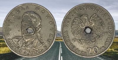 Лот: 18483270. Фото: 1. 20 злотых 1976 год. Марсель Новотко... Европа