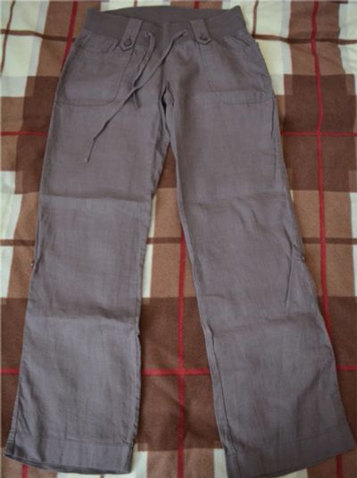 Лот: 7932639. Фото: 1. Брюки Mam To Be, р.42, лен. Брюки, капри, комбинезоны