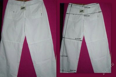 Лот: 1460886. Фото: 1. белые летние женские брюки (хлопок... Брюки, шорты