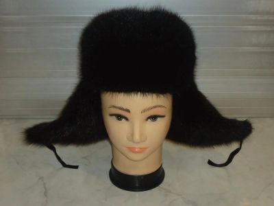Лот: 3514741. Фото: 1. Ушанка из ондатры (чёрная). Головные уборы