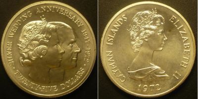 Лот: 16921354. Фото: 1. 25 долларов 1972 г Каймановы о-ва. Америка