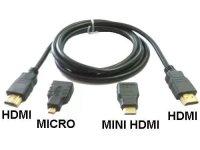 Лот: 10507748. Фото: 1. Шнур HDMI-HDMI 1,5м с переходниками... Шнуры, кабели, разъёмы