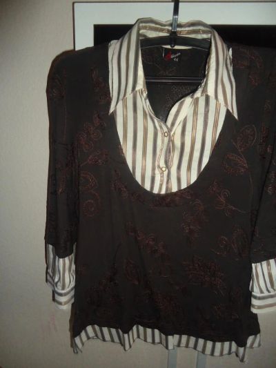 Лот: 6461782. Фото: 1. Кофта -блузка 2 в 1 Турция 48-50. Блузы, рубашки, водолазки