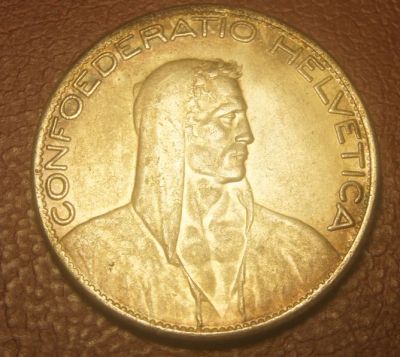 Лот: 5035351. Фото: 1. Швейцария. 5 франков 1928 г. С... Европа
