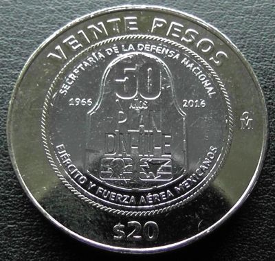 Лот: 11550694. Фото: 1. Мексика монета 20 песо 2016 год... Америка