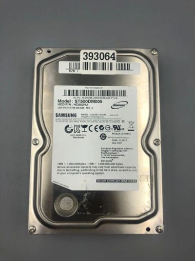 Лот: 18742275. Фото: 1. 3.5 HDD SATA 500Gb Samsung S20BJ90DB45714. Жёсткие диски (HDD)