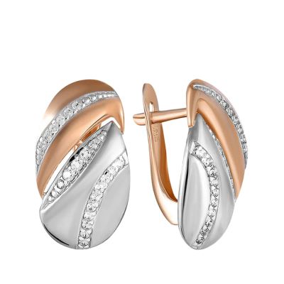 Лот: 23877499. Фото: 1. Серьги TALANT из золота с фианитами. Серьги, каффы