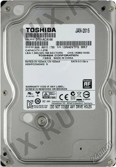 Лот: 5876555. Фото: 1. Toshiba DT01ACA100. Жёсткие диски (HDD)