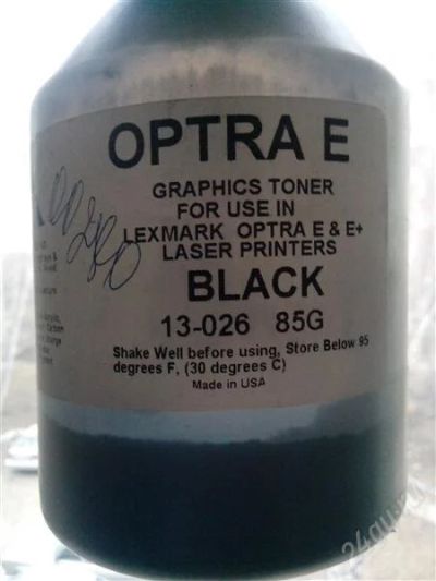 Лот: 2740927. Фото: 1. Тонер черный OPTRA E, 1/4 банки. Картриджи, расходные материалы
