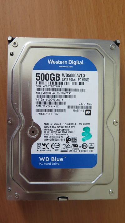 Лот: 25313597. Фото: 1. Жесткий диск WD Blue 500Gb (WD5000AZLX... Жёсткие диски (HDD)