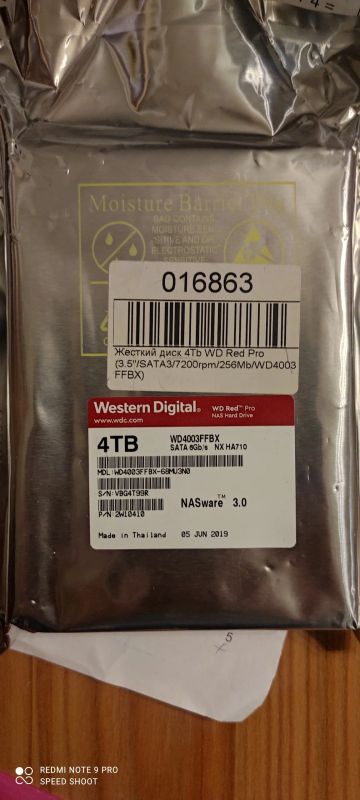 Лот: 18437630. Фото: 1. HDD WD Red NasWare 4TB. Жёсткие диски (HDD)