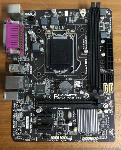 Лот: 22192848. Фото: 1. Gigabyte H81M DS2 1150 + Процессор... Материнские платы