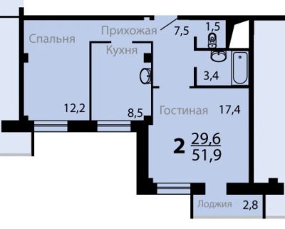 Лот: 4721959. Фото: 1. 2-комн. квартира Микуцкого 3. Квартиры, студии