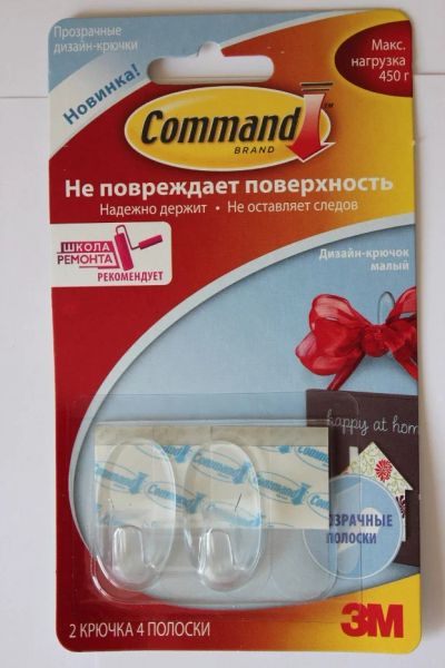 Лот: 7117443. Фото: 1. 17092 CLR Легкоудаляемый прозрачный... Крючки, вешалки