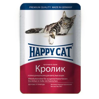 Лот: 15055660. Фото: 1. (Хэппи Кэт) Кролик 100г пауч корм... Корма
