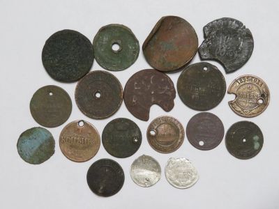 Лот: 16211332. Фото: 1. 18 медных и серебряных монет. Россия до 1917 года