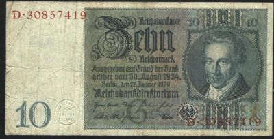 Лот: 2482871. Фото: 1. 10 марок * германия * 1929 год... Германия и Австрия