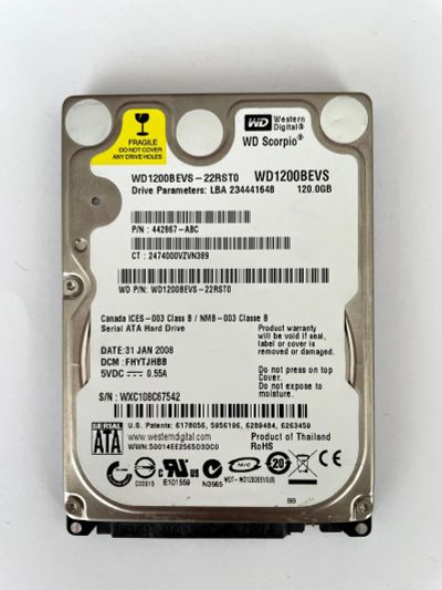Лот: 18000717. Фото: 1. Жесткий диск Western Digital 120... Жёсткие диски (HDD)