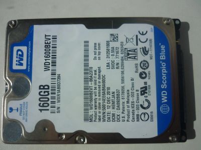 Лот: 7961290. Фото: 1. Жесткий диск для ноутбука 160gb... Жёсткие диски (HDD)