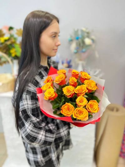 Лот: 23361298. Фото: 1. Букет из 15 Роз. Свежие цветы