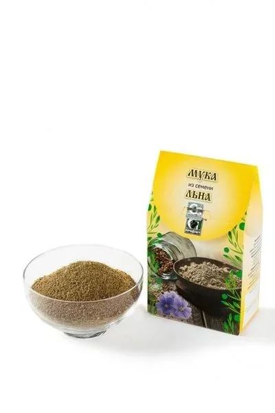 Лот: 15510847. Фото: 1. Мука из семени льна, 200 г. Крупы, сыпучие продукты