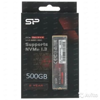 Лот: 17833700. Фото: 1. 500 ГБ SSD M.2 накопитель SiliconPower. SSD-накопители