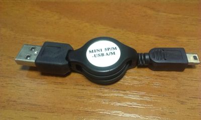 Лот: 3739704. Фото: 1. Кабель-рулетка USB-miniUSB 70см. Дата-кабели, переходники