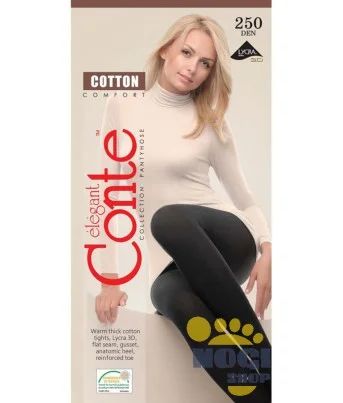 Лот: 6677939. Фото: 1. Колготки Conte Cotton 250 ,в наличии. Колготки, чулки