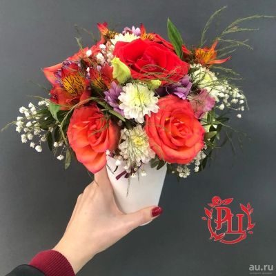 Лот: 13736371. Фото: 1. Лот № 464 Композиция в кофейном... Свежие цветы