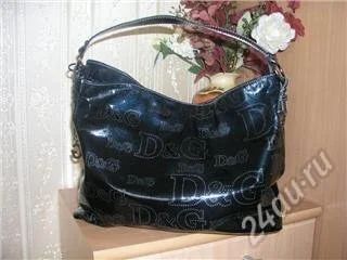 Лот: 1504999. Фото: 1. Большая лаковая сумка D&G, темно-синяя... Сумки