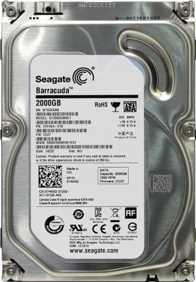 Лот: 19088805. Фото: 1. 2ТБ жесткий диск Seagate ST2000DM001... Жёсткие диски (HDD)