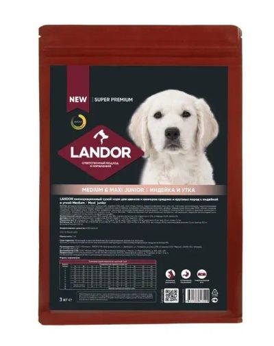 Лот: 23507931. Фото: 1. Landor полнорационный сухой корм... Корма