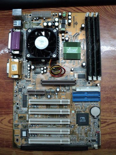 Лот: 4050606. Фото: 1. Acorp 693A/AP ver:1.1 + Intel... Материнские платы