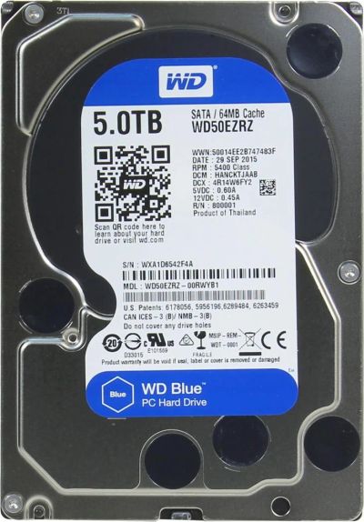 Лот: 9040407. Фото: 1. Жесткий диск 5Tb WD Blue WD50EZRZ... Жёсткие диски (HDD)