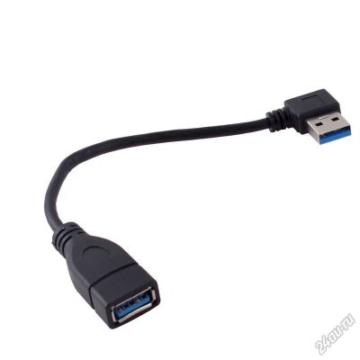 Лот: 11490508. Фото: 1. USB 3.0 кабель удлинитель угловой... Шлейфы, кабели, переходники