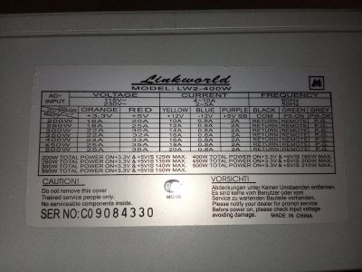 Лот: 23548195. Фото: 1. Блок питания LinkWorld LW2-400W... Корпуса, блоки питания