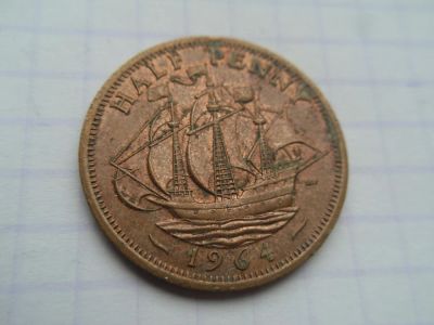 Лот: 8056324. Фото: 1. Великобритания 1/2 пенни 1964. Великобритания и острова
