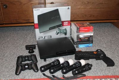 Лот: 4772900. Фото: 1. PlayStation 3 Slim 320GB/2 Джойстика... Игровые приставки, консоли