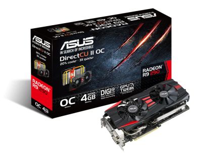 Лот: 4892714. Фото: 1. 4Gb Asus R9 290 DC2 OC 512 бит... Видеокарты