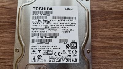 Лот: 17819122. Фото: 1. Жесткий диск Toshiba, 500ГБ, HDD... Жёсткие диски (HDD)