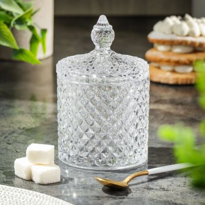 Лот: 24987137. Фото: 1. Сахарница стекло, 8.5х14 см, Шейх... Предметы сервировки