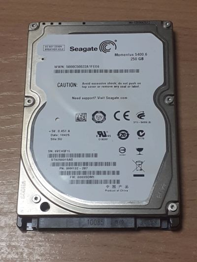 Лот: 24638441. Фото: 1. Диск 250gb HDD Sata 2.5" Seagate... Жёсткие диски (HDD)
